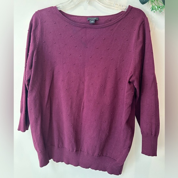 Ann Taylor Sweaters - Ann Taylor Rich Plum Crew Neck Sweater
